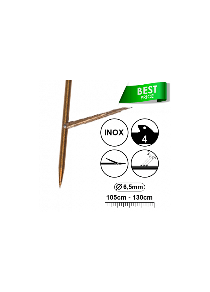 SPEAR SHAFT 6.5MM 90 - 140CM 4 SHARK FINS